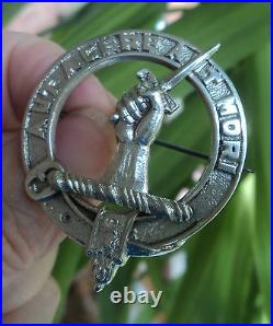 Silver Scottish Brooch / Badge h/m 1930 Edinburgh Thomas Ebbert Clan Barclay