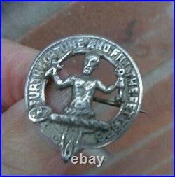 Silver Scottish Brooch / Badge h/m 1941 Edinburgh Thomas Ebbert Clan Murray