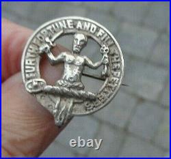 Silver Scottish Brooch / Badge h/m 1941 Edinburgh Thomas Ebbert Clan Murray