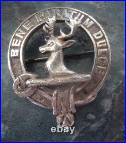 Silver Scottish Ogilvy / Ogilvie Clan Brooch h/m 1930/40s Hamilton & Inches