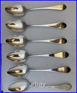 Six Scottish Sterling Silver Serving Spoons. Hallmarked 1796