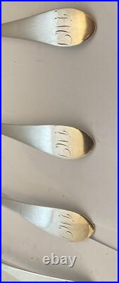 Six Scottish Sterling Silver Serving Spoons. Hallmarked 1796