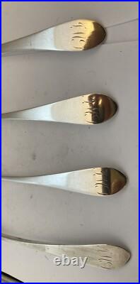 Six Scottish Sterling Silver Serving Spoons. Hallmarked 1796