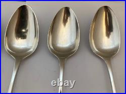 Six Scottish Sterling Silver Serving Spoons. Hallmarked 1796