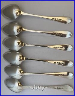 Six Scottish Sterling Silver Serving Spoons. Hallmarked 1796