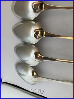 Six Scottish Sterling Silver Serving Spoons. Hallmarked 1796