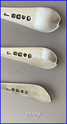 Six Scottish Sterling Silver Serving Spoons. Hallmarked 1796