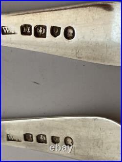Six Scottish Sterling Silver Serving Spoons. Hallmarked 1796