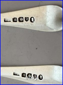 Six Scottish Sterling Silver Serving Spoons. Hallmarked 1796