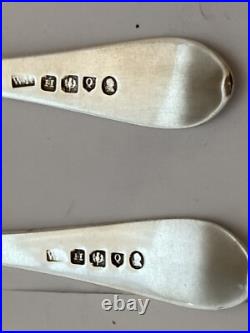 Six Scottish Sterling Silver Serving Spoons. Hallmarked 1796