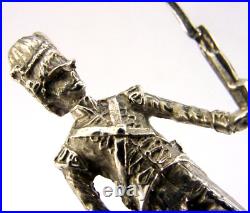 Solid Cast Sterling Silver Soldier Scots Guards Fusiliers Figure 1978 Military