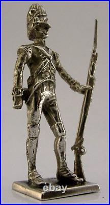 Solid Cast Sterling Silver Soldier Scots Guards Fusiliers Figure 1978 Military