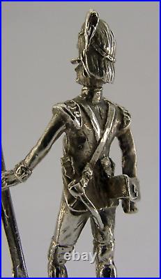 Solid Cast Sterling Silver Soldier Scots Guards Fusiliers Figure 1978 Military