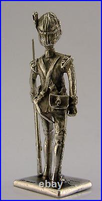 Solid Cast Sterling Silver Soldier Scots Guards Fusiliers Figure 1978 Military