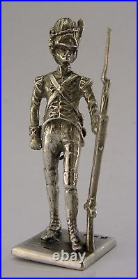 Solid Cast Sterling Silver Soldier Scots Guards Fusiliers Figure 1978 Military