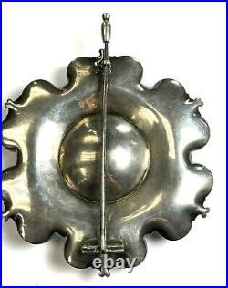 Spectacular Natural Quartz and Sterling Silver Antique Victorian Scottish Pin