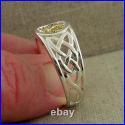 Sterling Silver & 10K Scottish Rampant & Celtic Knot Ring Keith Jack size 7.5