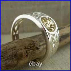 Sterling Silver & 10K Scottish Rampant & Celtic Knot Ring Keith Jack size 7.5