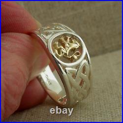 Sterling Silver & 10K Scottish Rampant & Celtic Knot Ring Keith Jack size 7.5