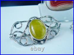 Sterling Silver Brooches & Pendant Agate & Green Stoned, Job Lot Scottish
