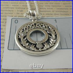 Sterling Silver Celtic Knot Scottish Thistle Pendant Keith Jack 18 Chain Boxed