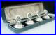 Sterling Silver Enamel Menu Place Card Holders, Scottish Thistles 1927 Cased