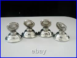 Sterling Silver Enamel Menu Place Card Holders, Scottish Thistles 1927 Cased Sterling Silver Enamel Menu Place Card Holders, Scottish Thistles 1927 Cased