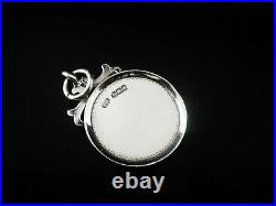Sterling Silver Enamel Scottish Lion Rampant Pocket Watch Fob Medal 1924