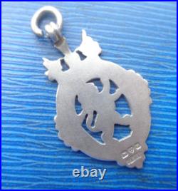 Sterling Silver Fob Medal Vintage h/m 1904 Chester Scottish Rampant Lion
