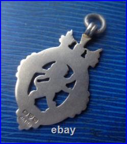 Sterling Silver Fob Medal Vintage h/m 1904 Chester Scottish Rampant Lion