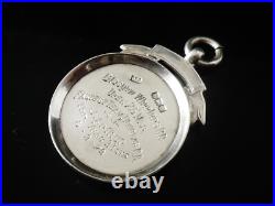Sterling Silver Gold Enamel Pocket Watch Fob Medal Cycling Scottish Lion Rampant