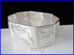 Sterling Silver Napkin Ring, Scottish Thistles, Birmingham 1955, John Rose