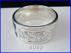 Sterling Silver Scottish Agate Napkin Ring, Joseph Cook & Son, Birmingham 1918