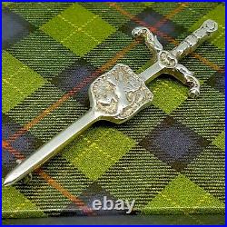 Sterling Silver Scottish Claymore & Lion Rampant Shield Brooch by Robert Allison