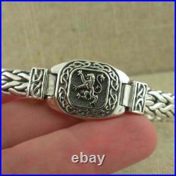 Sterling Silver Scottish Lion Rampant Weave Bracelet by Keith Jack Celtic Clasp