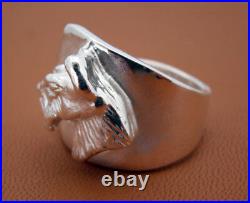 Sterling Silver Scottish Terrier Head Study Ring