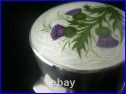 Sterling Silver Scottish Thistle Enamel Scent Bottle, Lawrence Emanuel 1917