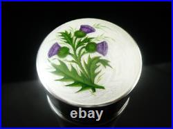 Sterling Silver Scottish Thistle Enamel Scent Bottle, Lawrence Emanuel 1917