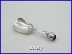 Sterling Silver Scottish Thistle Form Inverness Souvenir Tea Caddy Spoon Antique