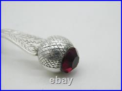 Sterling Silver Scottish Thistle Form Inverness Souvenir Tea Caddy Spoon Antique