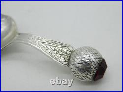 Sterling Silver Scottish Thistle Form Inverness Souvenir Tea Caddy Spoon Antique