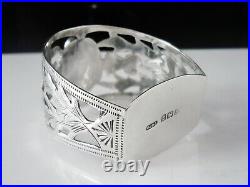 Sterling Silver Scottish Thistle Silver Napkin Ring Agate, W Johnson & Sons 1932