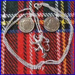 Sterling Silver Scottish rampant lion pendant & chain