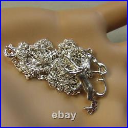 Sterling Silver Scottish rampant lion pendant & chain