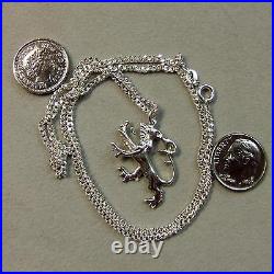 Sterling Silver Scottish rampant lion pendant & chain