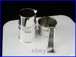 Sterling Silver Sugar Bowl Cream Jug Sugar Cube Lift, Contemporary Scottish