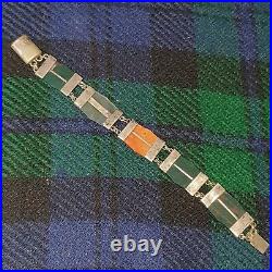Sterling Silver Victorian Scottish Chalcedony Jasper Bloodstone Sample Bracelet