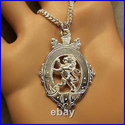 Sterling Silver scottish rampant lion pendant & chain