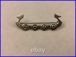 Sterling silver 925 Viking longboat Ola Gorie 1969 vintage Scottish brooch