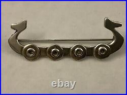 Sterling silver 925 Viking longboat Ola Gorie 1969 vintage Scottish brooch